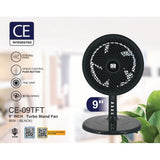 CE09/TFT Table Fan 9" 90W AC Motor Black