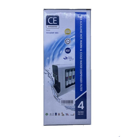 CE-ADWF40C Water Filter Cartridges (4 x Filters - Sediment, Pre Carbon + Silver Carbon, Alkaline, UF Membrane)