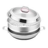 CE-CKW38/DL316 Stainless Steel Wok With Steamer 38cm